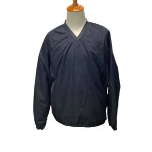 Black Sport-Tek Long Sleeve 2XL V Neck Pullover Mens Sweater Pockets Side Zip